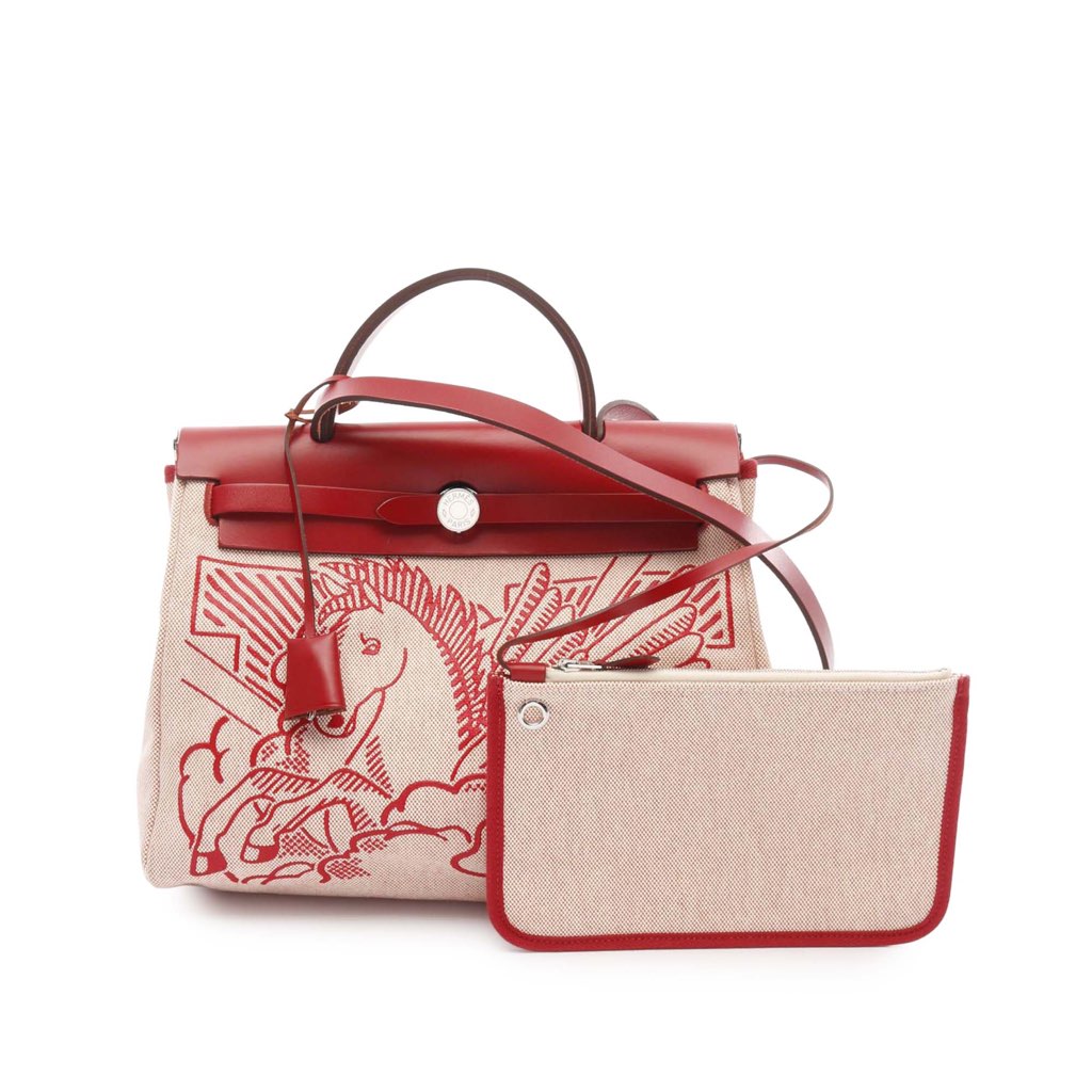 Hermès Toile and Vache Hunter Pegase Pop Herbag Zip 31