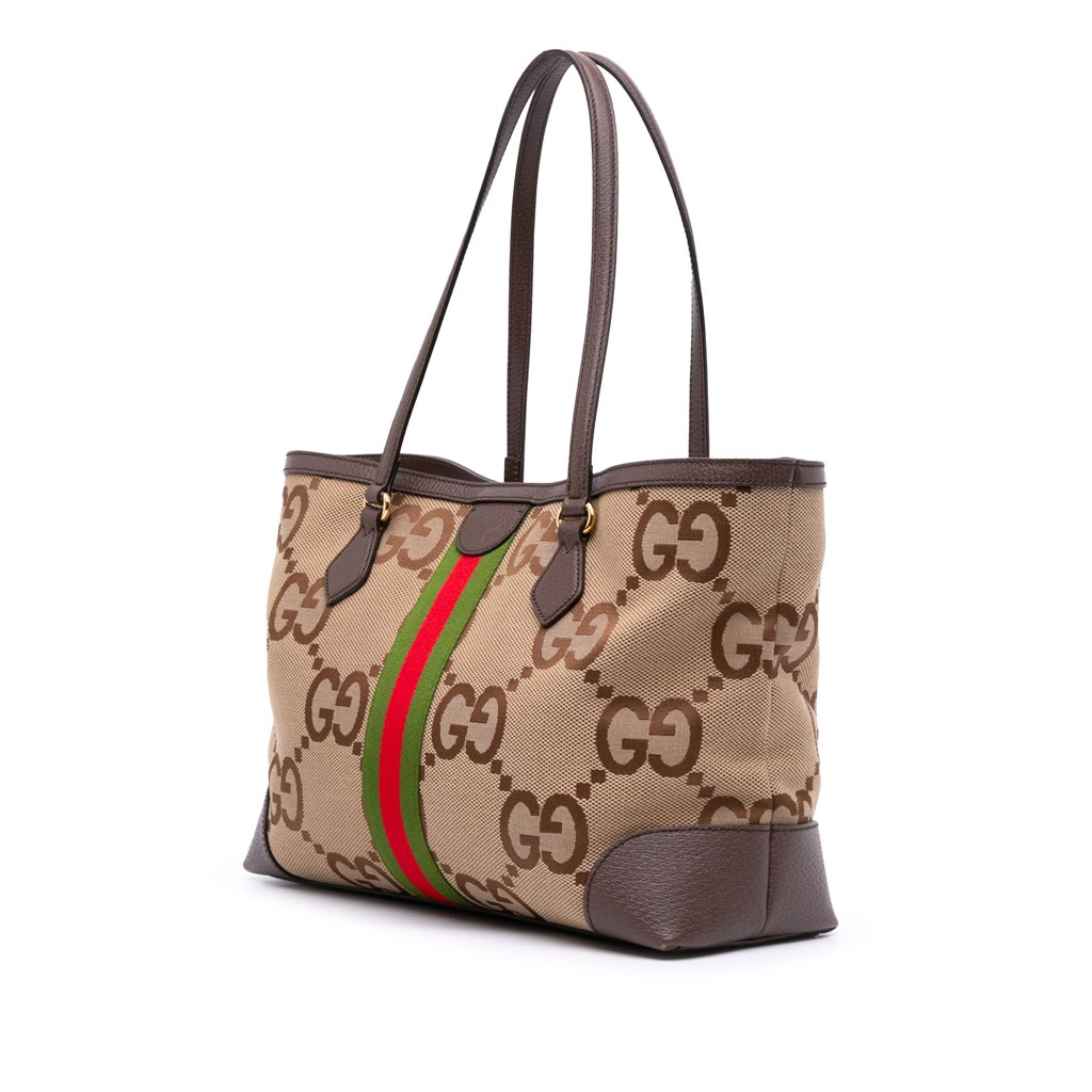 Gucci Medium Jumbo GG Canvas Web Ophidia Tote - 2