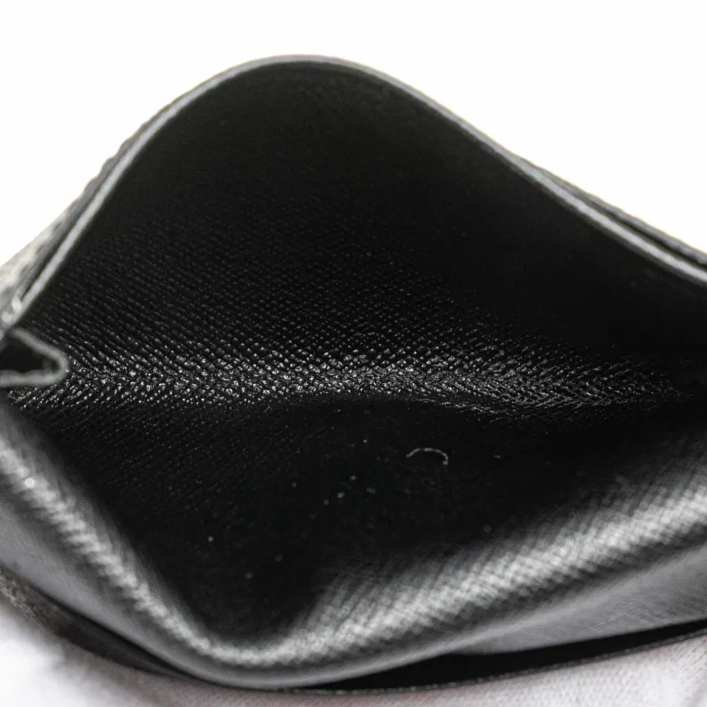 Louis Vuitton Taiga Business Card Holder Black Leather Good - Model View