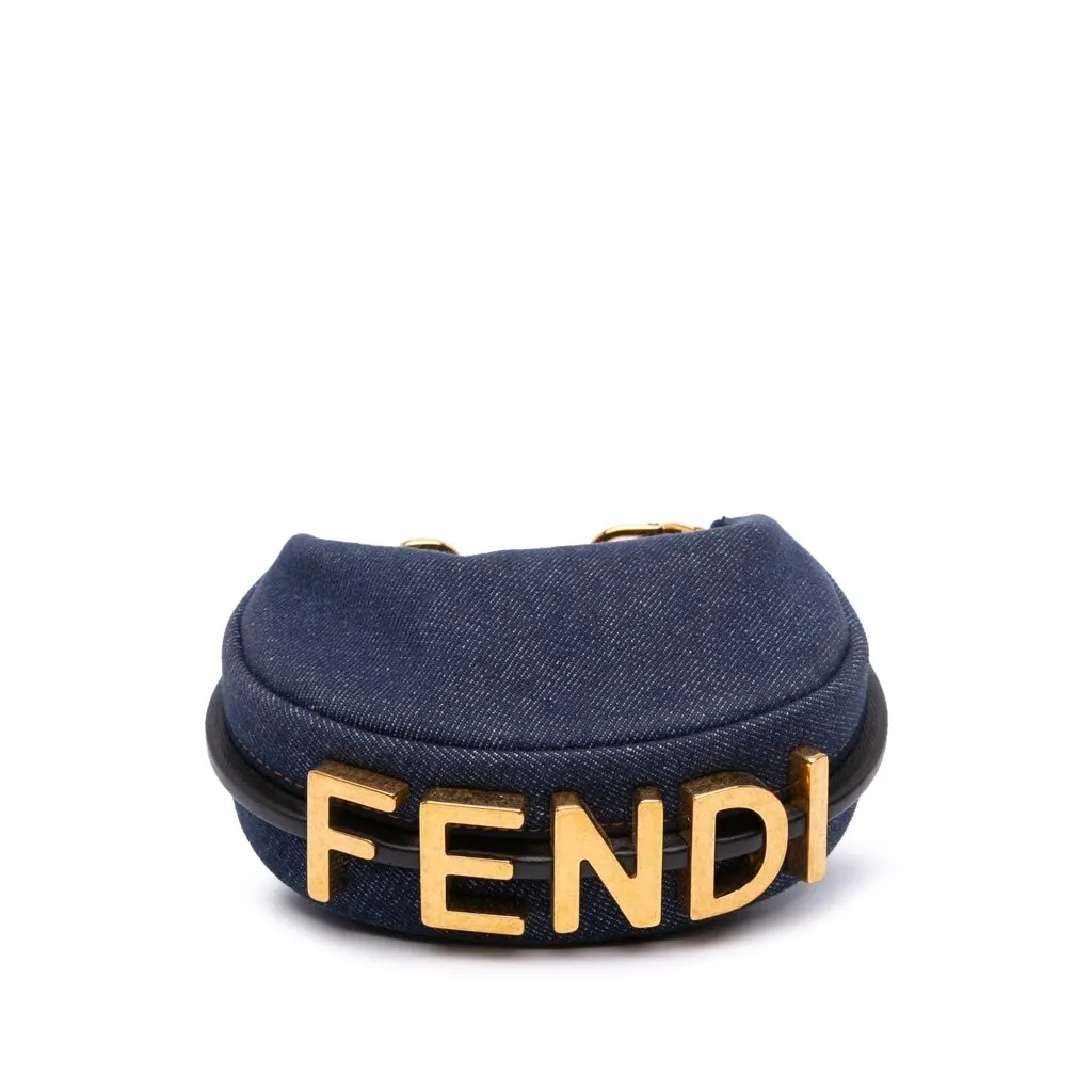 Fendi Nano Denim Fendigraphy Hobo Blue Denim Good - Inside View