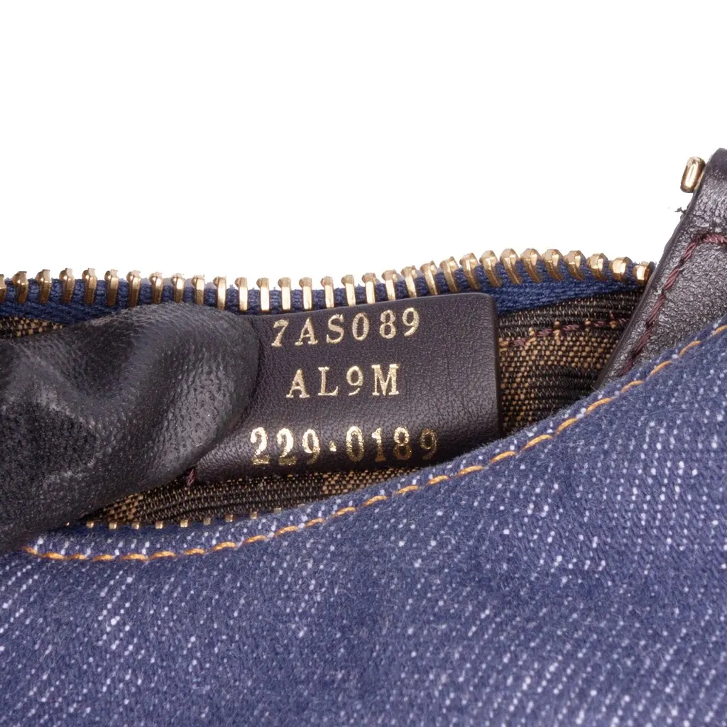 Fendi Nano Denim Fendigraphy Hobo Blue Denim Good - Box View