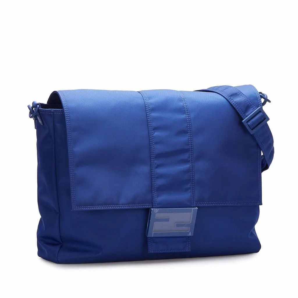 Fendi FF Lock Crossbody Blue Good - Back View
