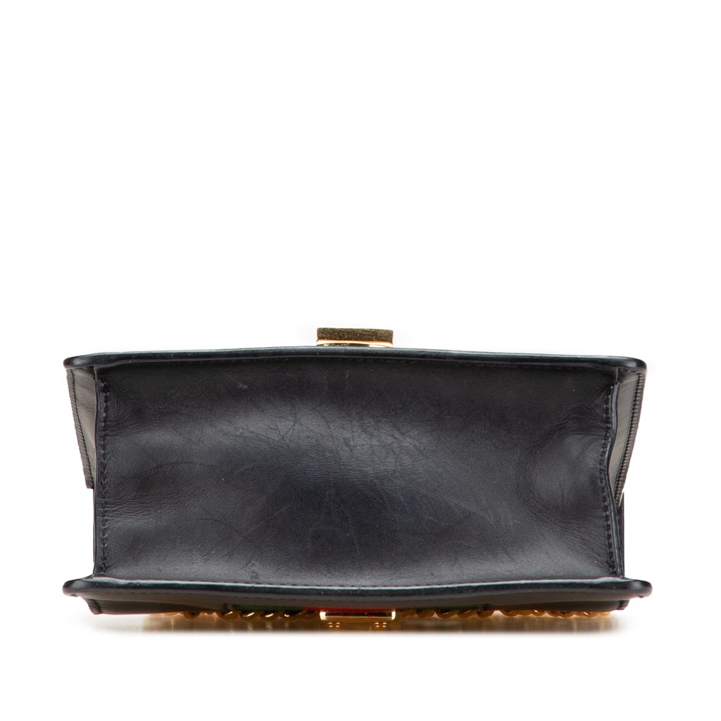 Gucci Mini Leather Web Sylvie Chain Crossbody - Image 6