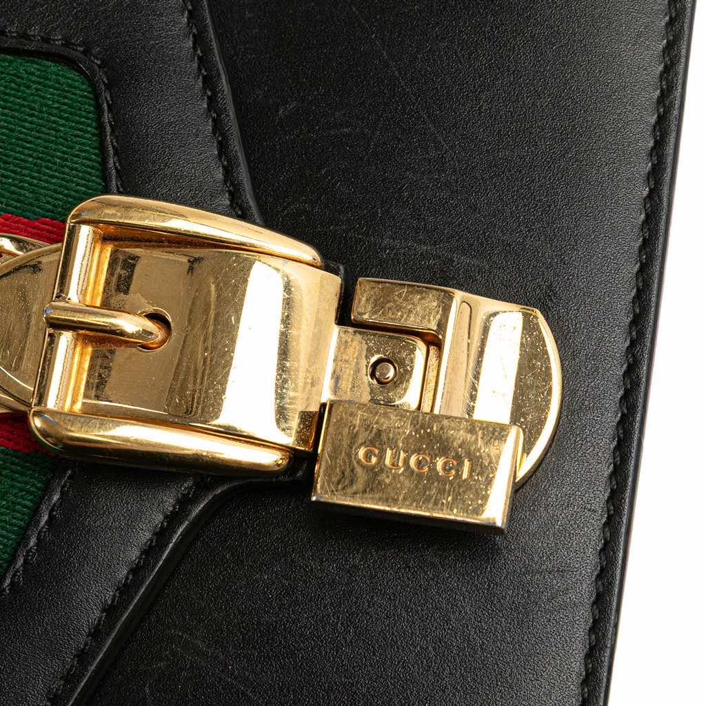 Gucci Mini Leather Web Sylvie Chain Crossbody - Image 10