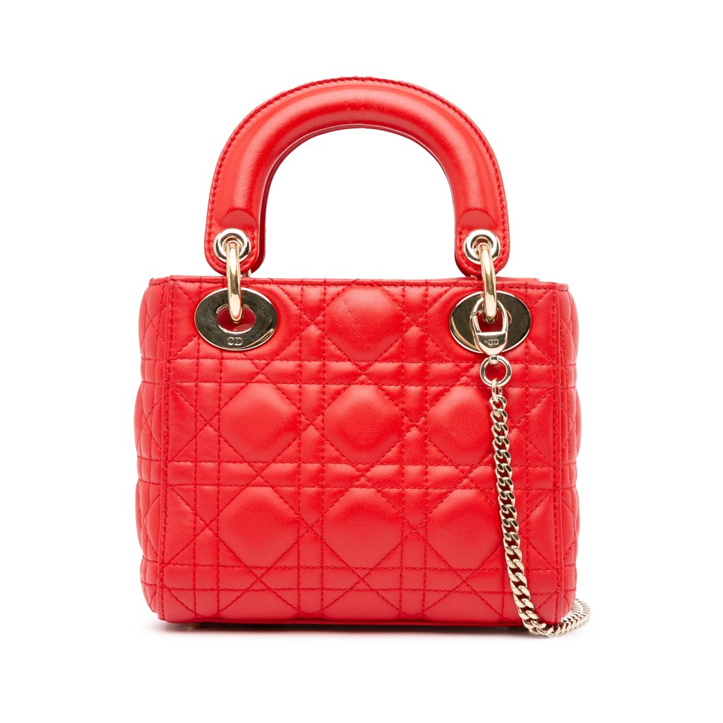 Dior Mini Lambskin Cannage Lady Dior - 3