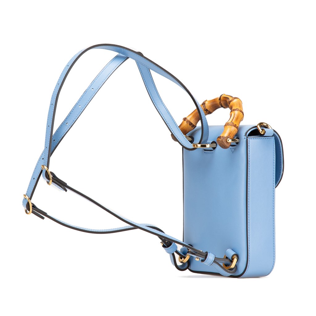 Gucci Mini Calfskin Bamboo Top Handle Bag - Back view