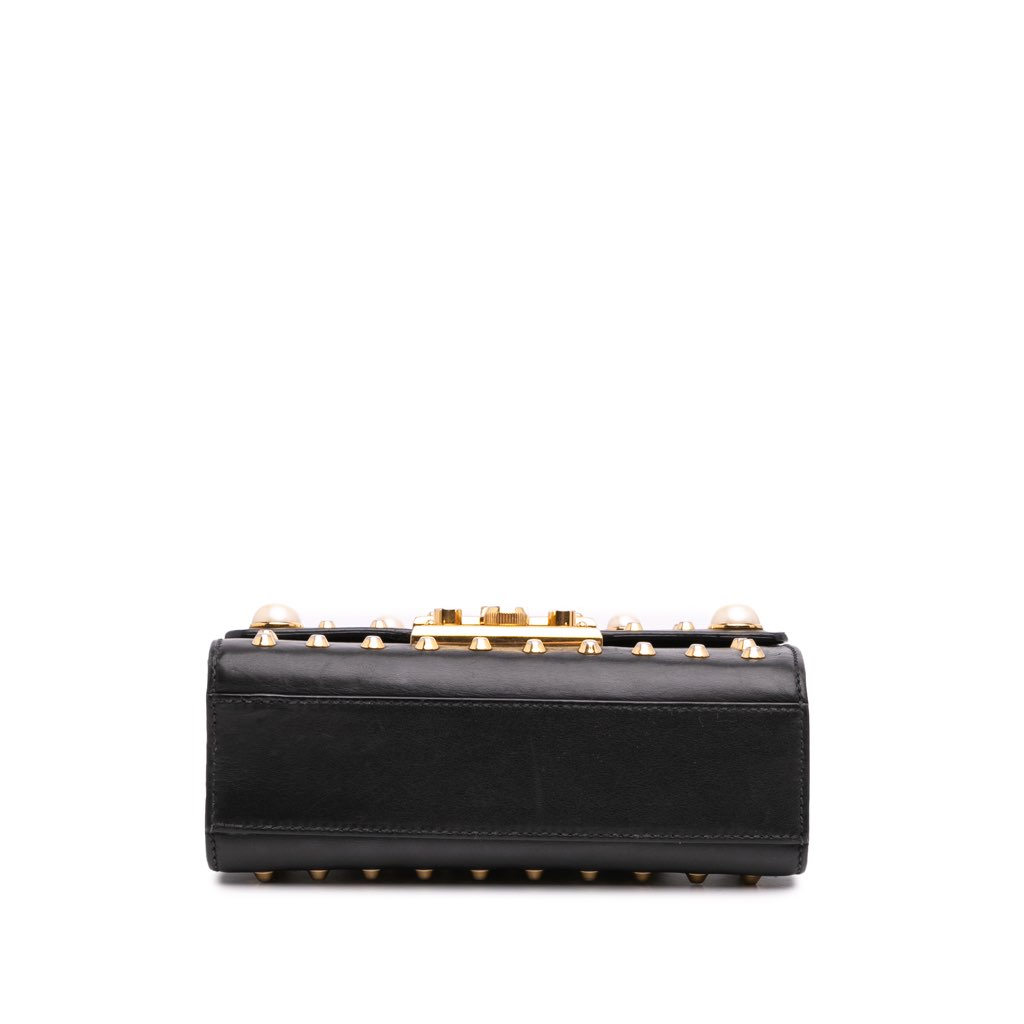 Gucci Small Pearl Studded Leather Padlock Crossbody - 3