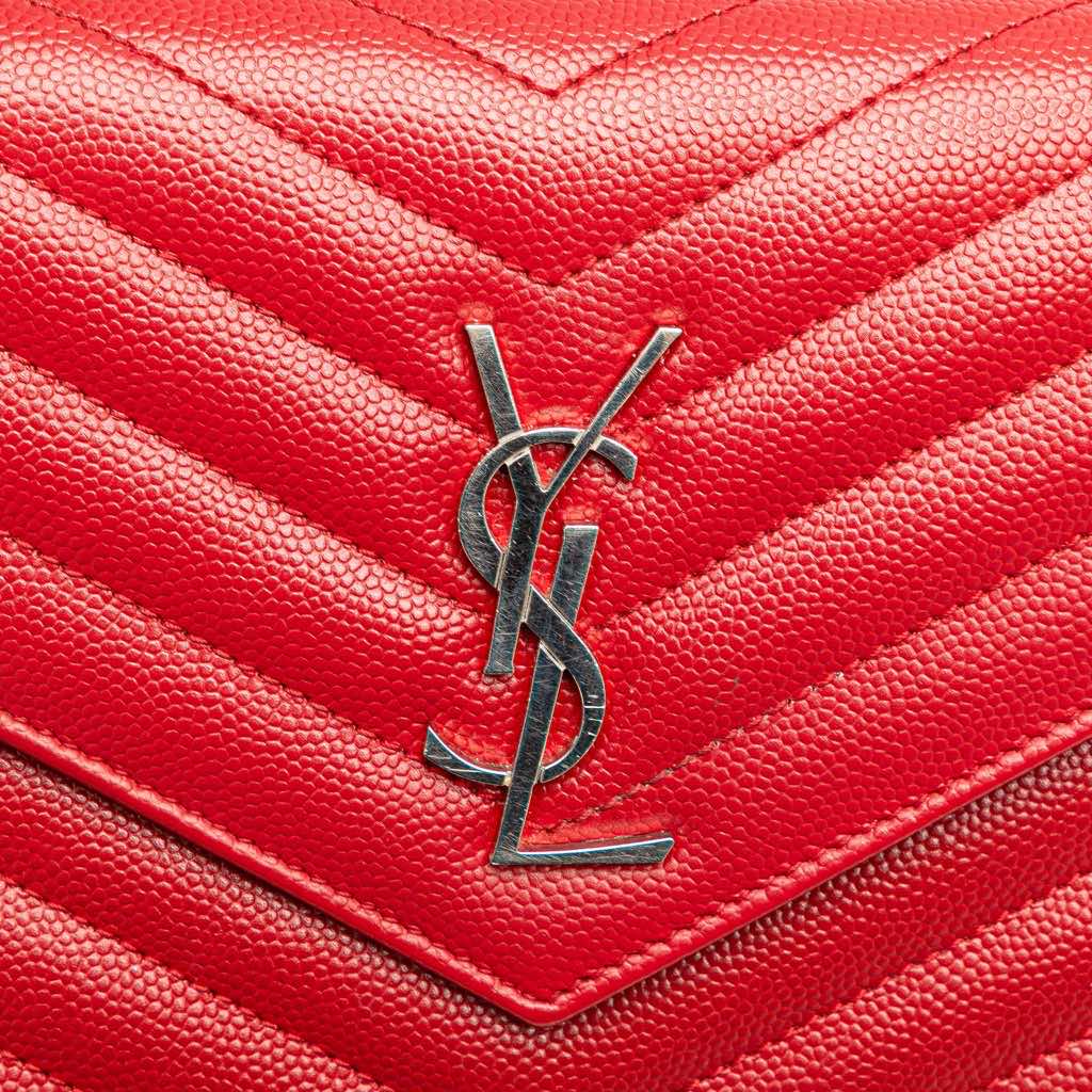 Saint Laurent Grain De Poudre Cassandre Chain Wallet - Image 12