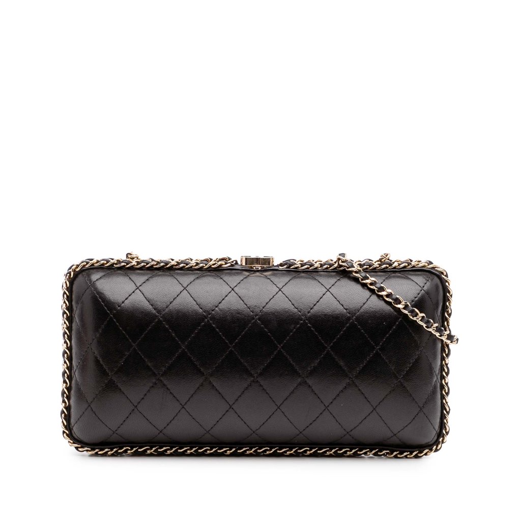 Chanel Quilted Lambskin Chain Around Clutch