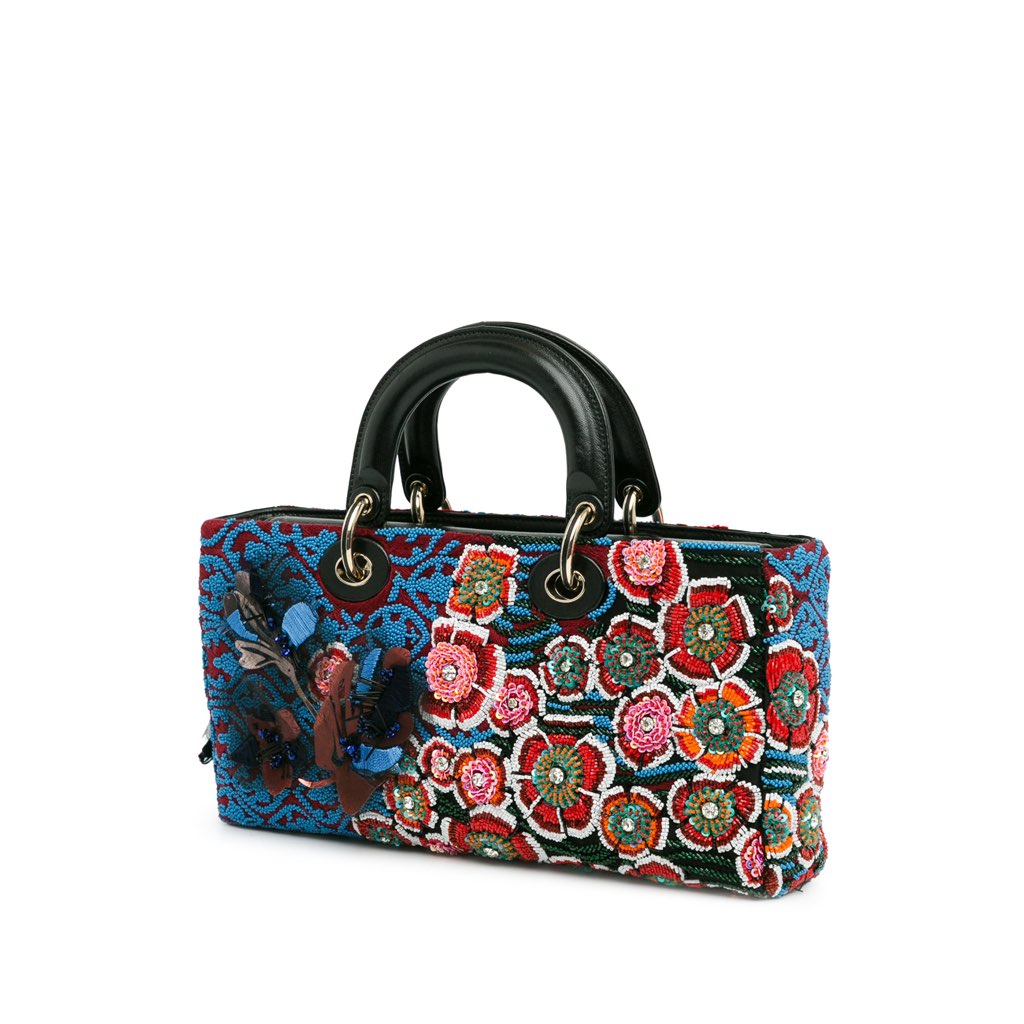 Dior Medium Beaded Ribbon Embroidered Floral Lady D Joy - 2