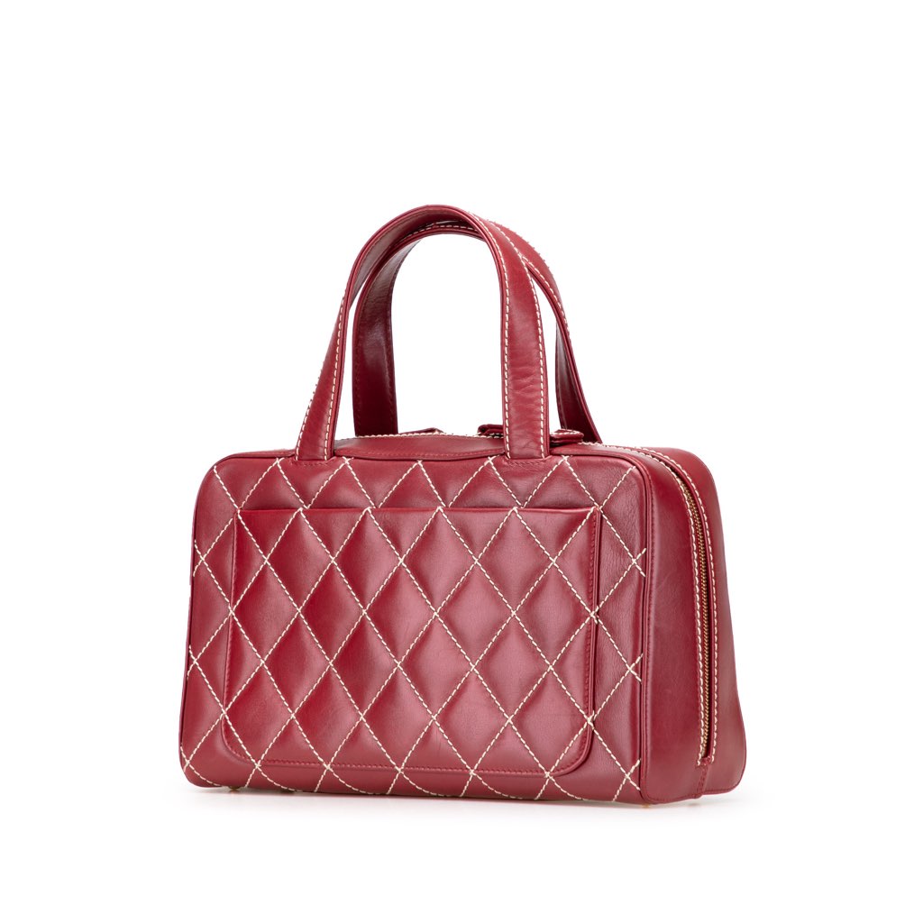 Chanel CC Lambskin Wild Stitch Handbag - Back view