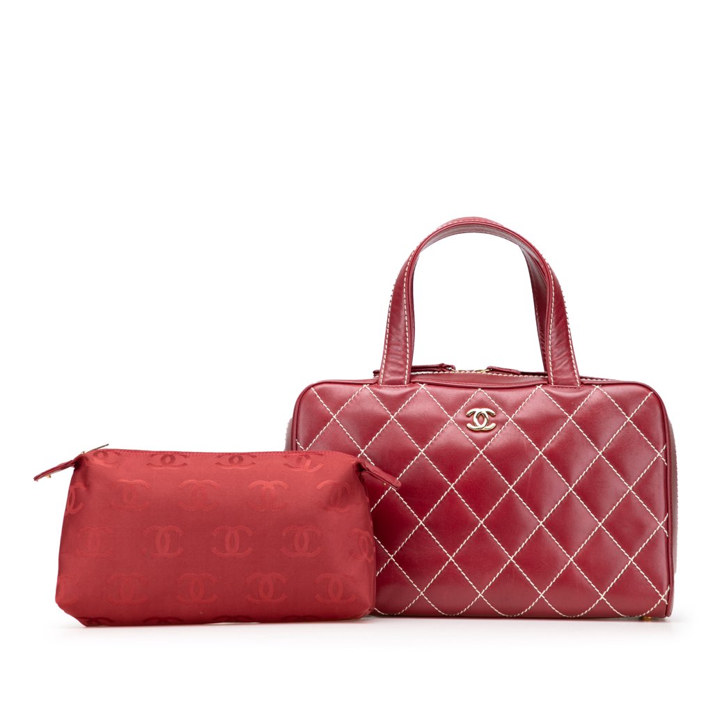 Chanel CC Lambskin Wild Stitch Handbag - Image 15