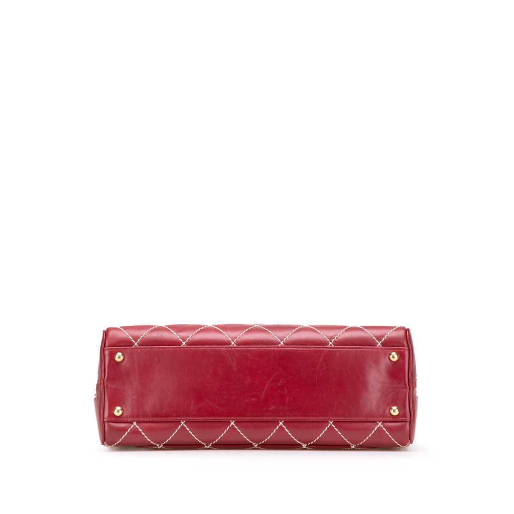 Chanel CC Lambskin Wild Stitch Handbag - Image 6