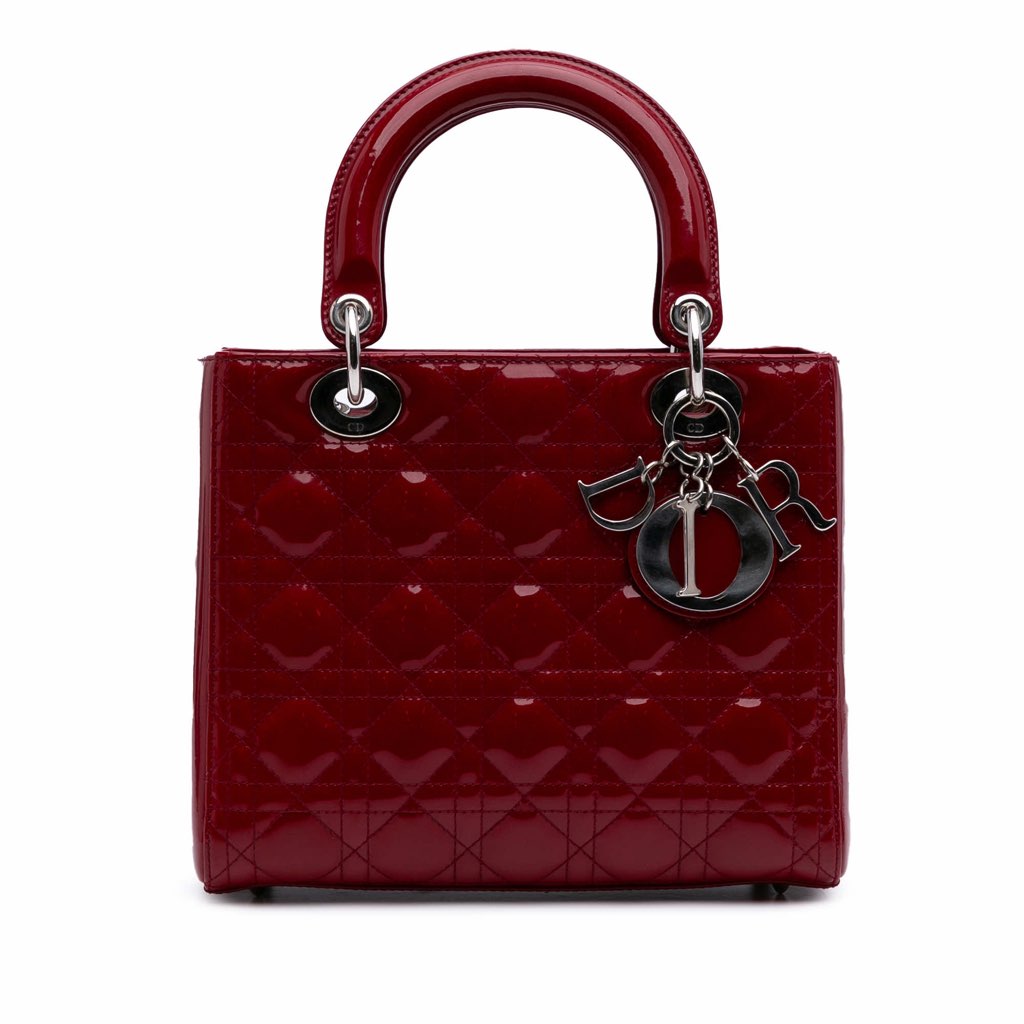 Dior Medium Patent Cannage Lady Dior
