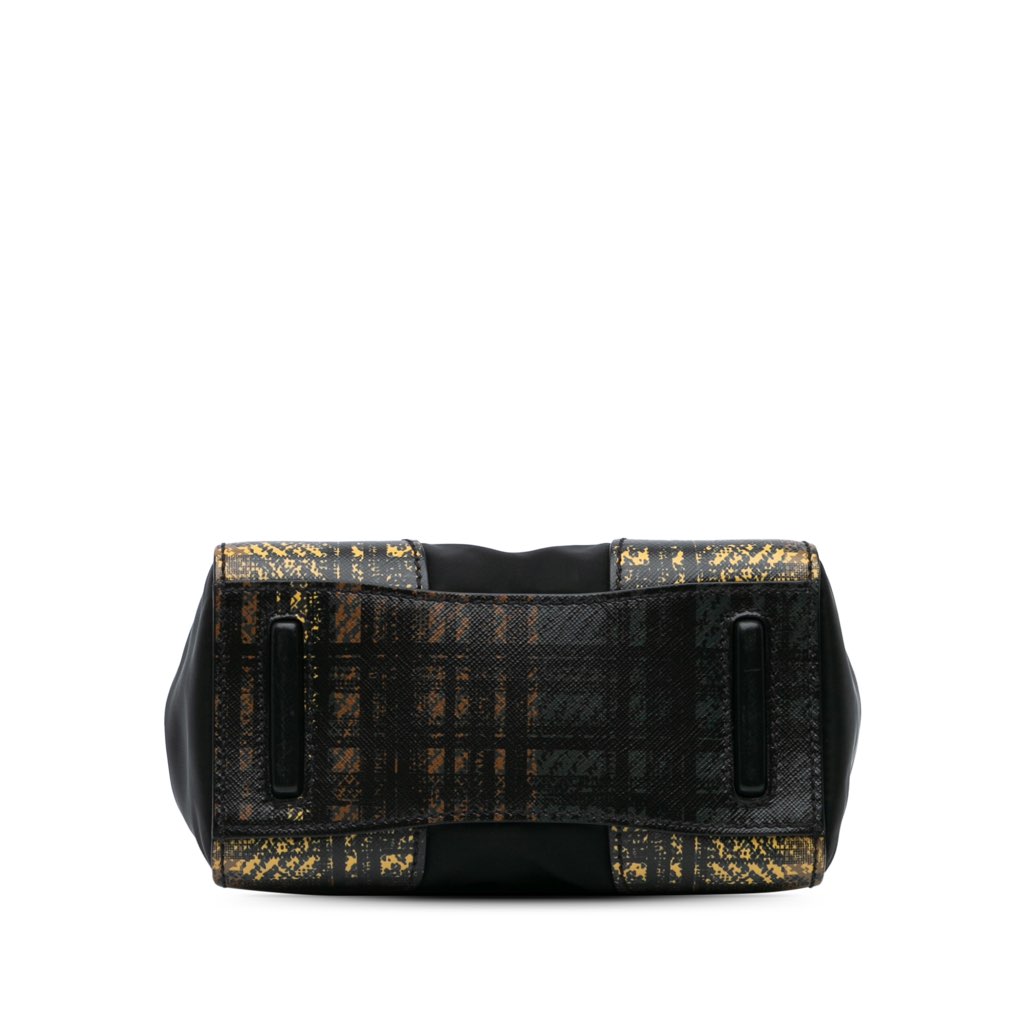 Prada Tartan Saffiano Trimmed Tessuto Satchel - 3