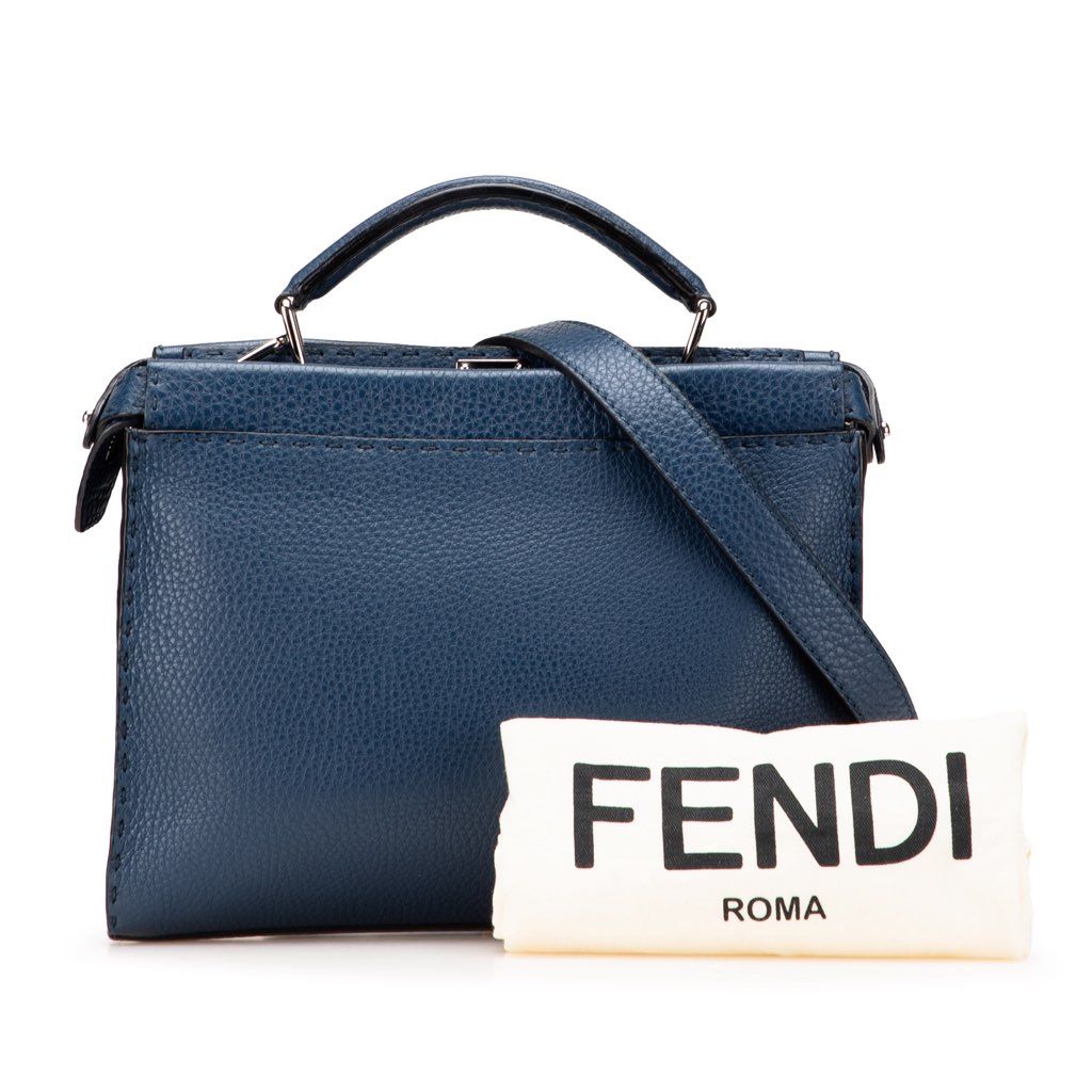 Fendi Mini Calfskin Romano Selleria Peekaboo Iconic Fit Satchel - Image 14