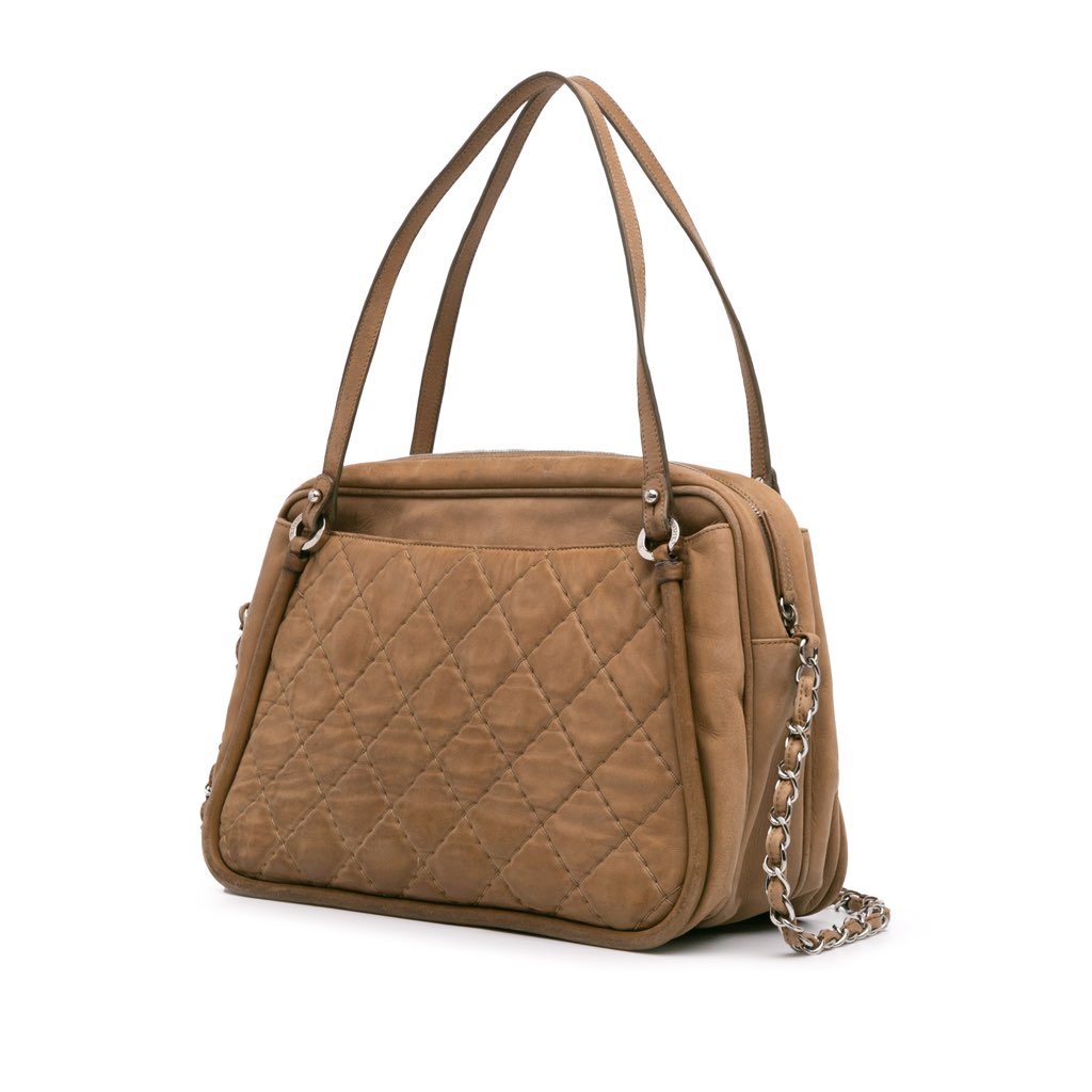 Chanel Quilted Iridescent Calfskin Relax CC Satchel - Back view