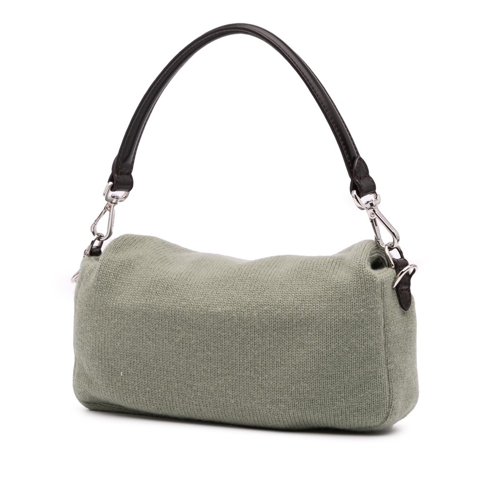 Fendi Cashmere Baguette Satchel - 2
