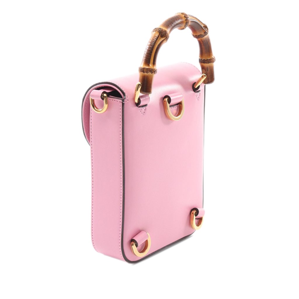 Gucci Mini Calfskin Bamboo Top Handle Bag - 2