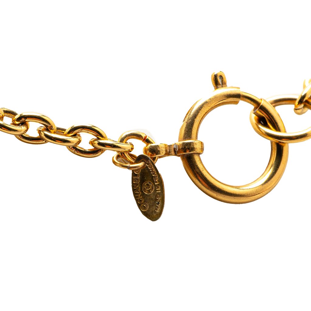 Chanel Gold Plated Circle Logo Pendant Necklace - 3