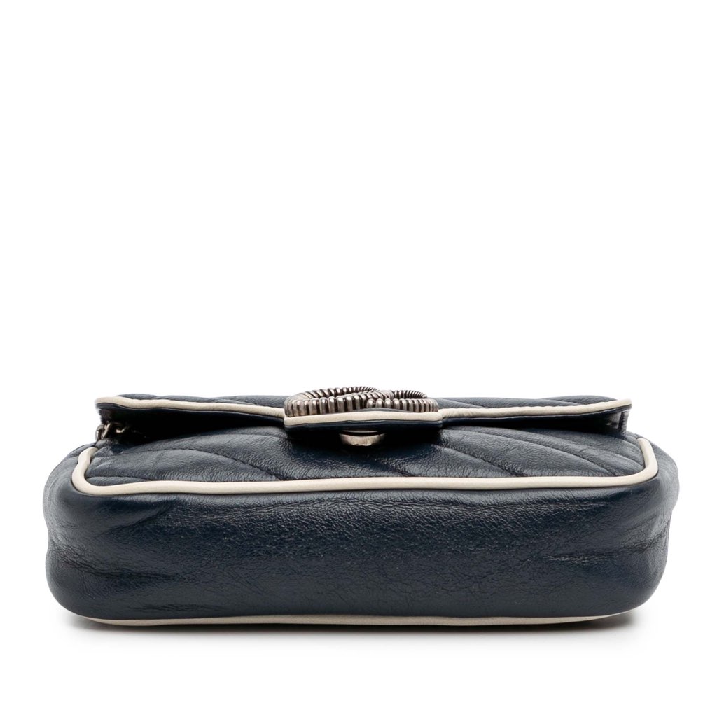 Gucci Super Mini GG Marmont Matelasse Leather Torchon Flap Crossbody - 3