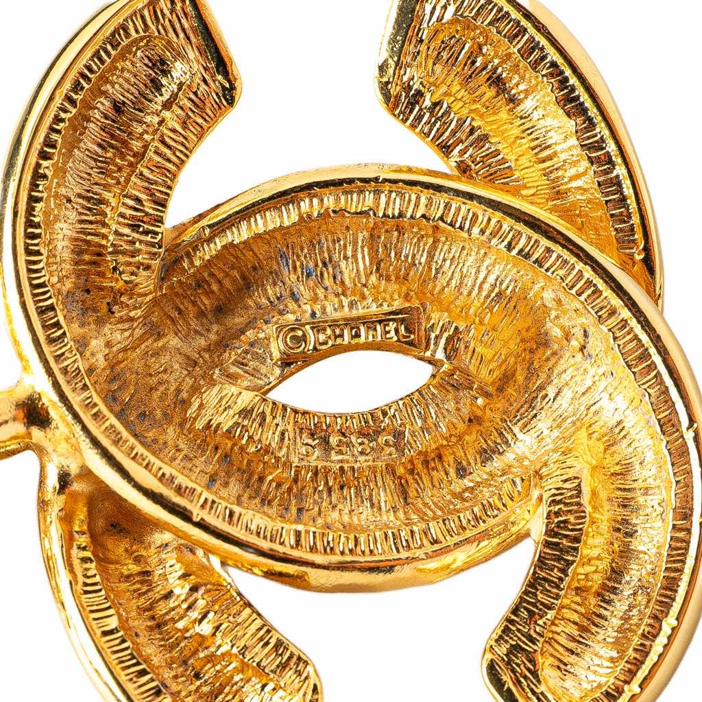 Chanel Gold Plated Quilted CC Pendant Necklace - 2