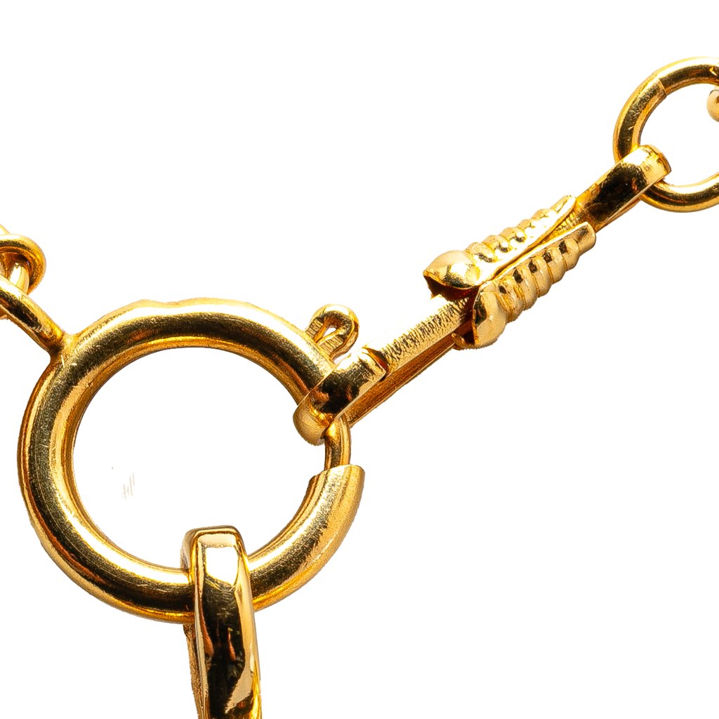 Chanel Gold Plated Quilted CC Pendant Necklace - 4