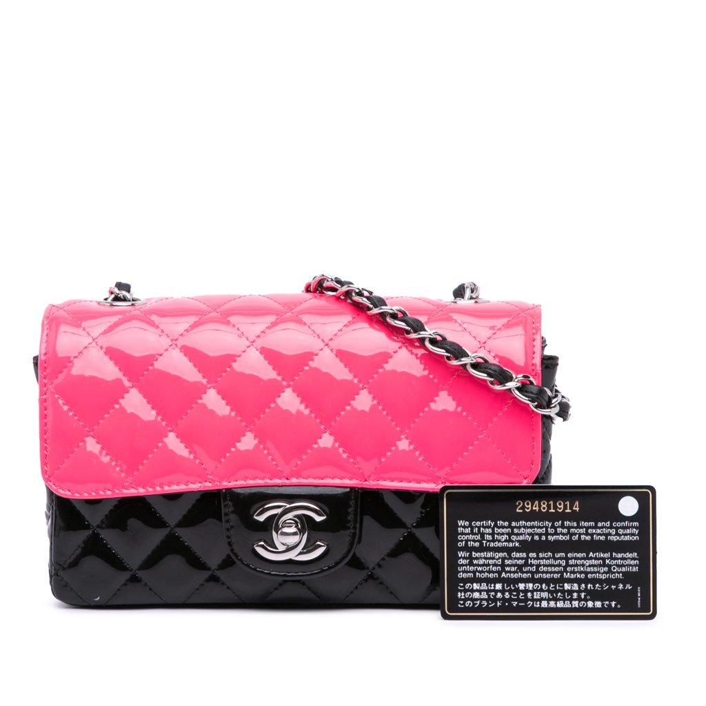 Chanel Mini Rectangular Classic Bicolor Patent Single Flap - Image 16