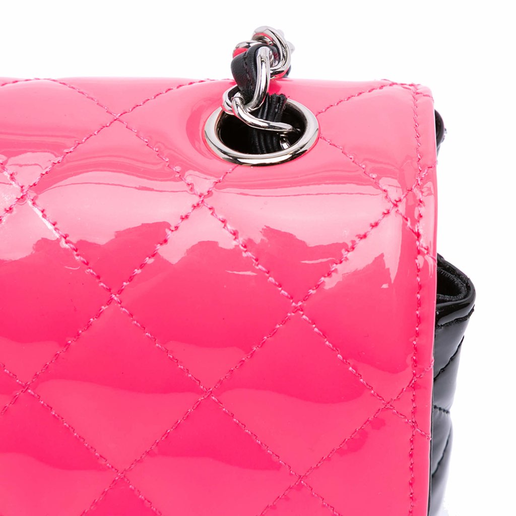 Chanel Mini Rectangular Classic Bicolor Patent Single Flap - Image 11