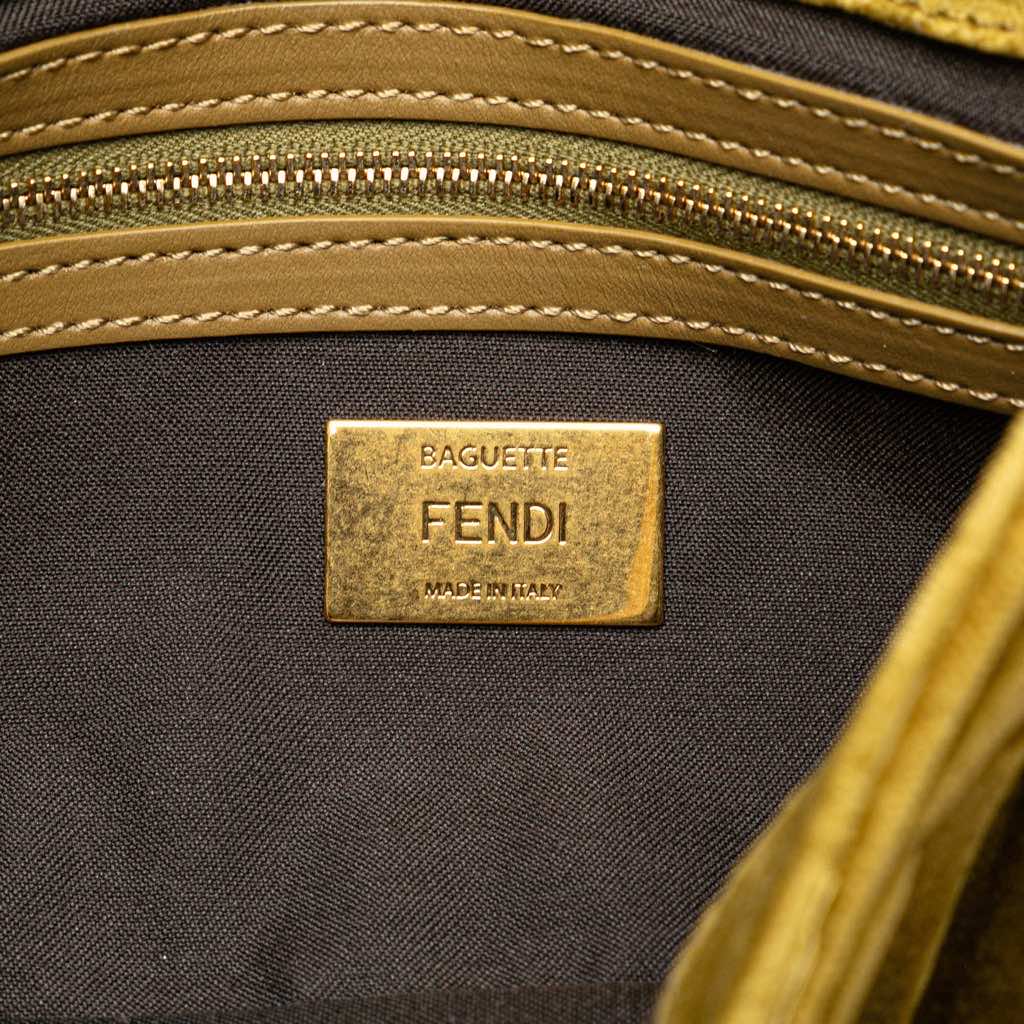 Fendi Zucca Embossed Velvet Baguette Satchel - 5