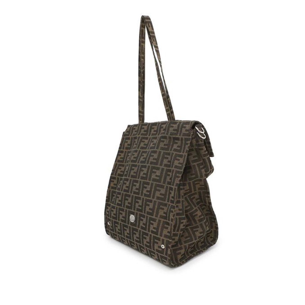 Fendi FRGMT Zucca Embroidered Canvas Foldable Baguette Satchel - 2