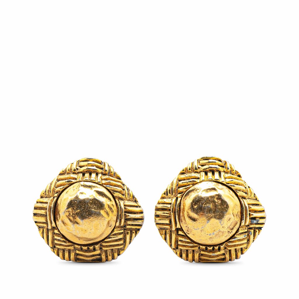 Chanel Gold Plated Clip On Earrings
