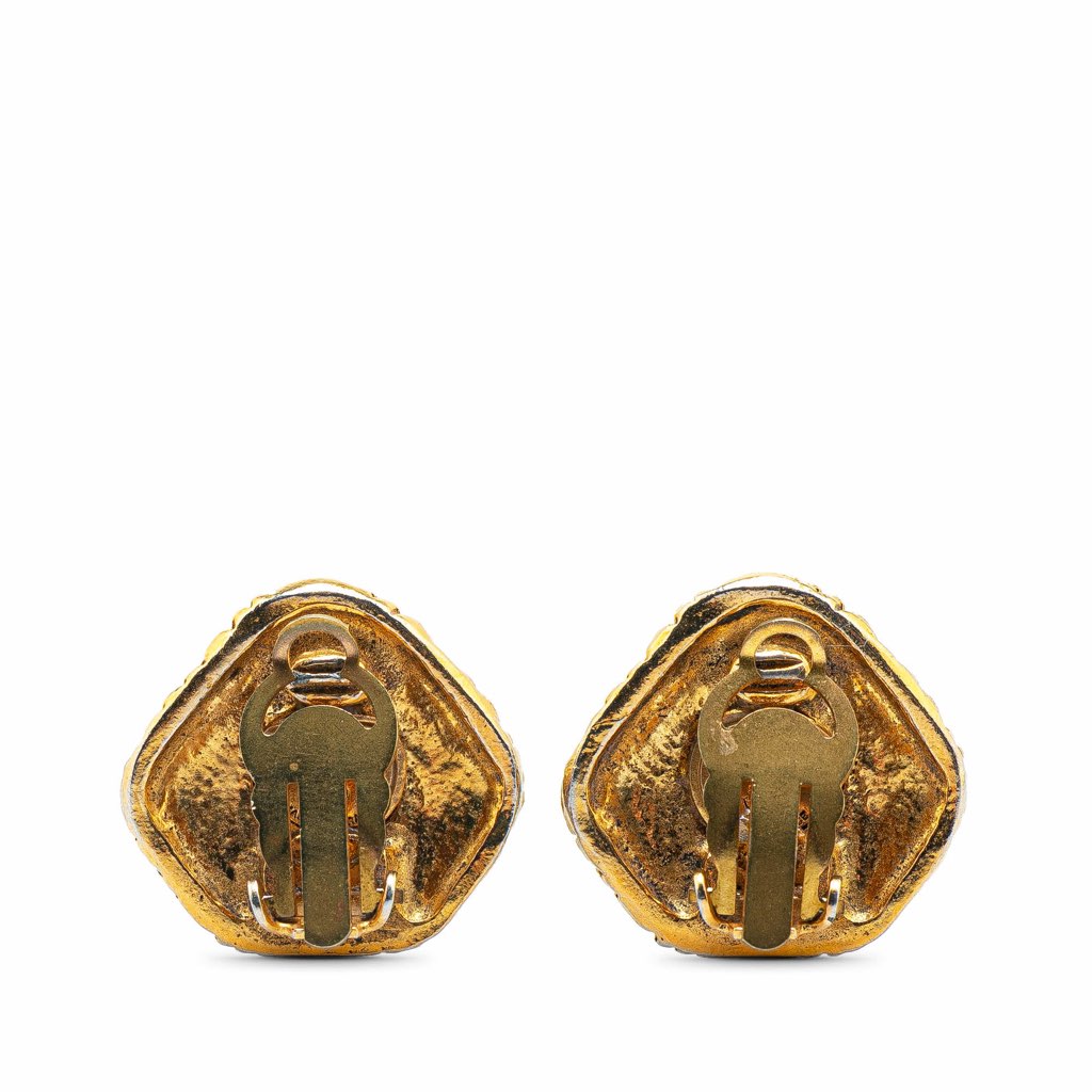 Chanel Gold Plated Clip On Earrings - Back view