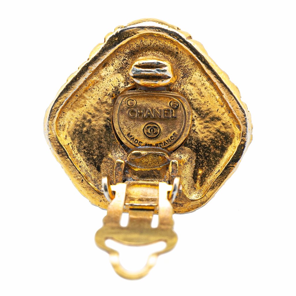 Chanel Gold Plated Clip On Earrings - Image 6