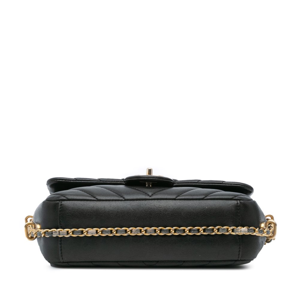 Chanel Mini Rectangular Chevron Lambskin Chain Around Flap - 3