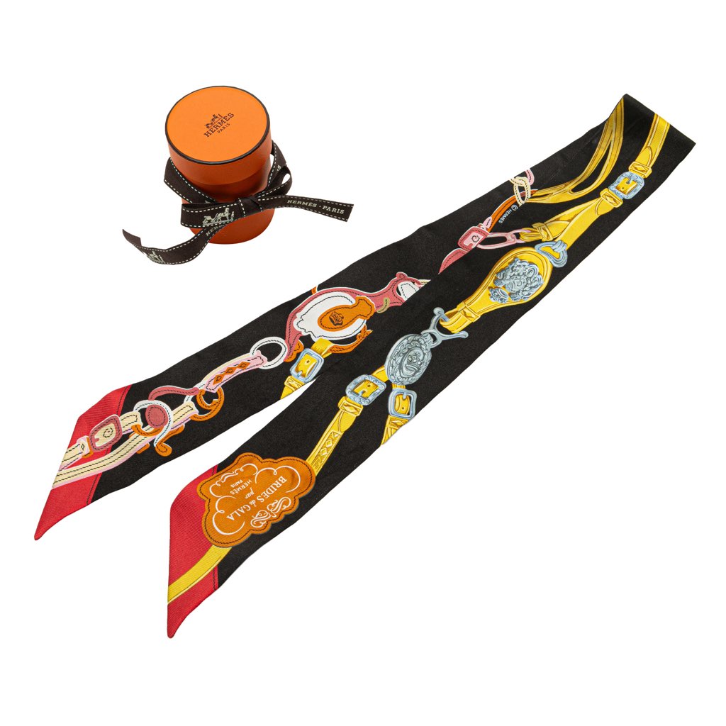 Hermès Brides de Gala Twilly Silk Scarf - Side view