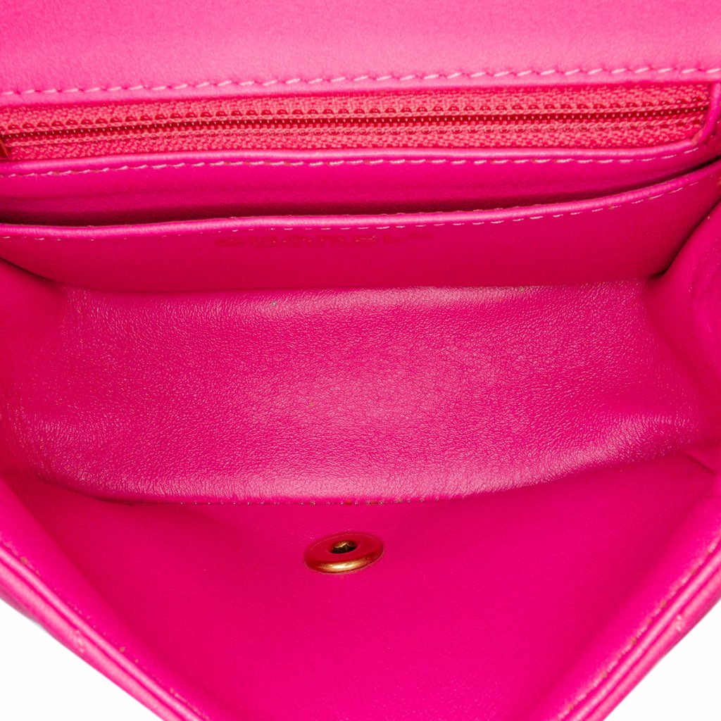 Chanel Mini Square Classic Chevron Lambskin Single Flap - 5