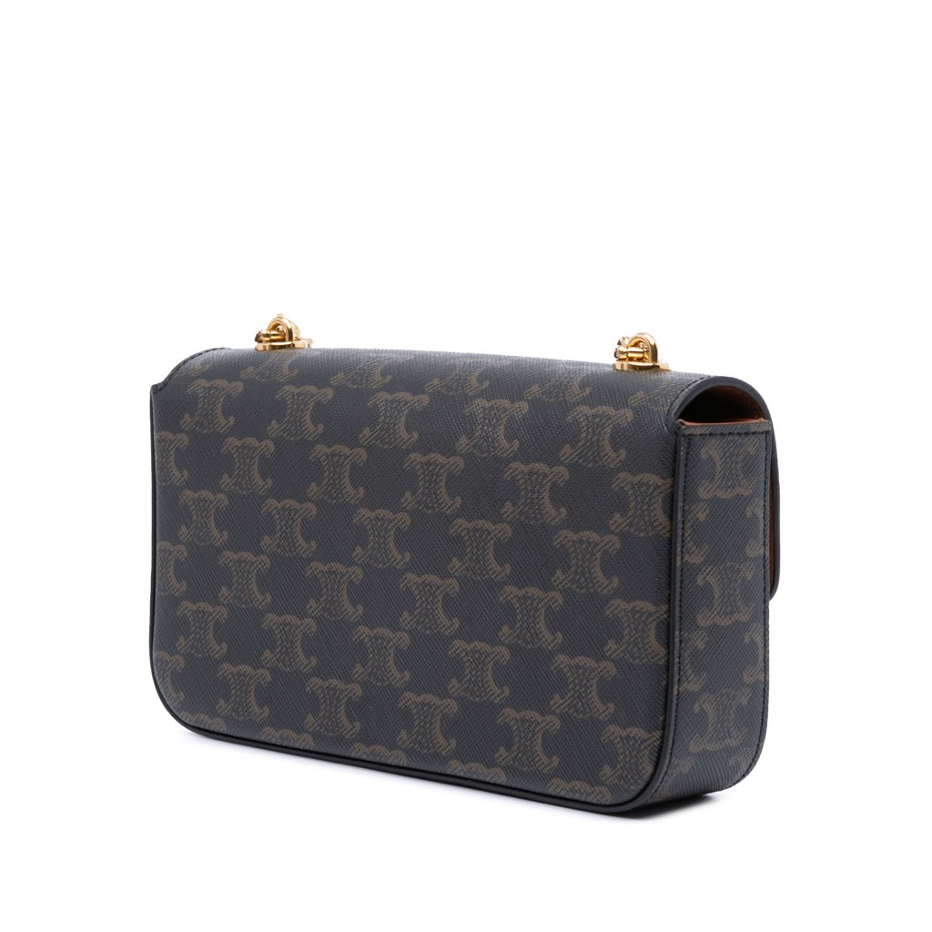 Celine Triomphe Coated Canvas Claude Chain Shoulder Bag - 2