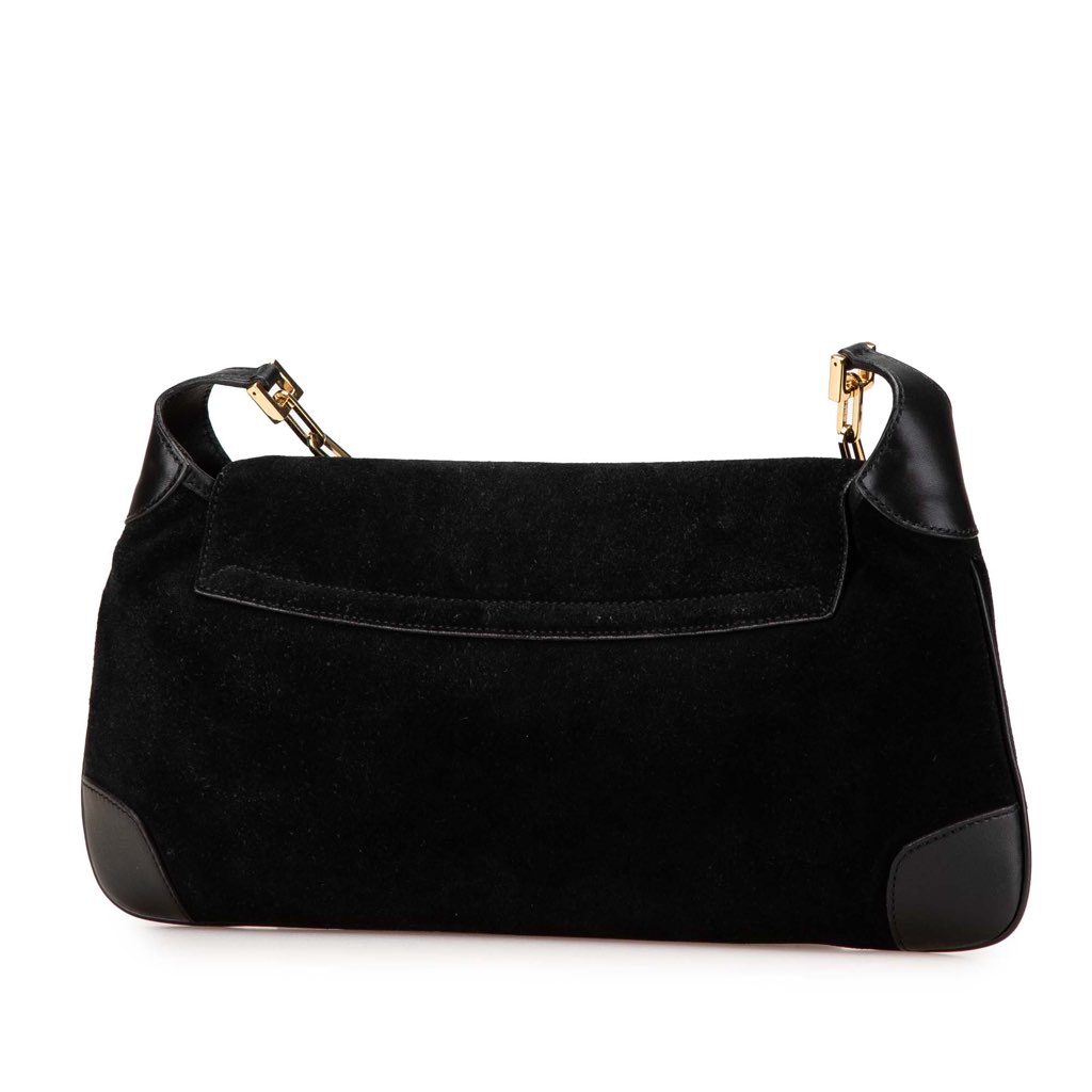 Gucci Suede Tiger Head Shoulder Bag - 2