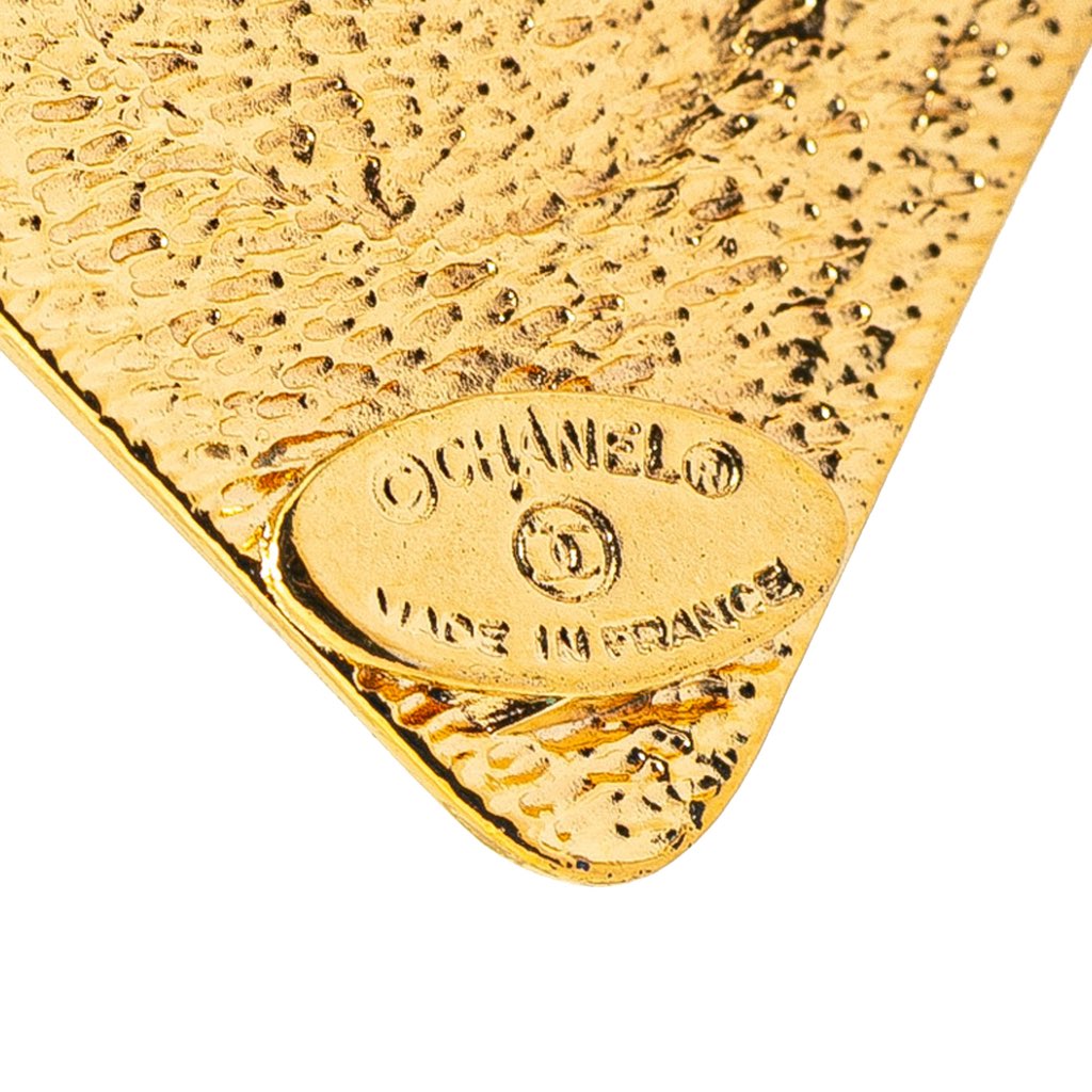 Chanel Gold Plated CC Diamond Shape Pendant Necklace - 4