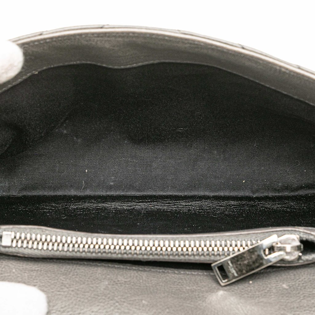 Saint Laurent Medium Quilted Chevron Sheepskin College Satchel - 4