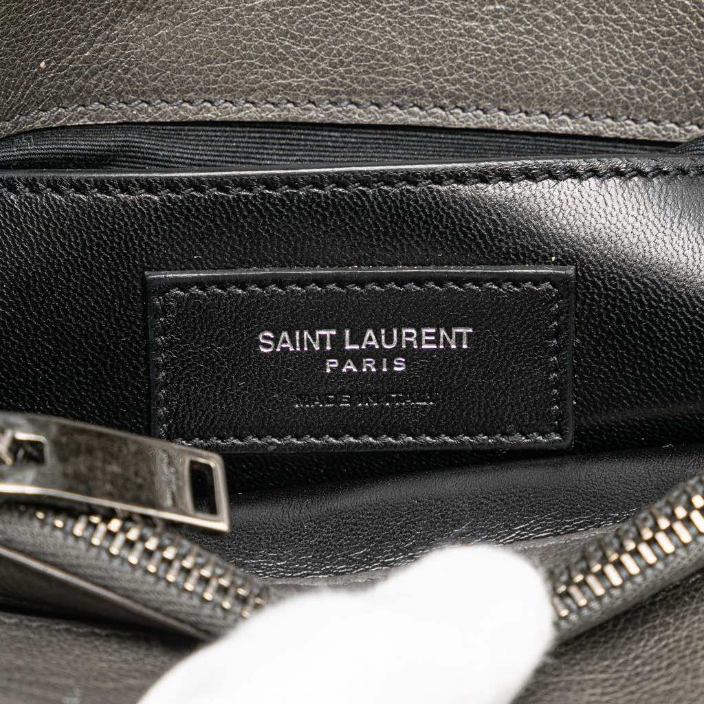 Saint Laurent Medium Quilted Chevron Sheepskin College Satchel - 5