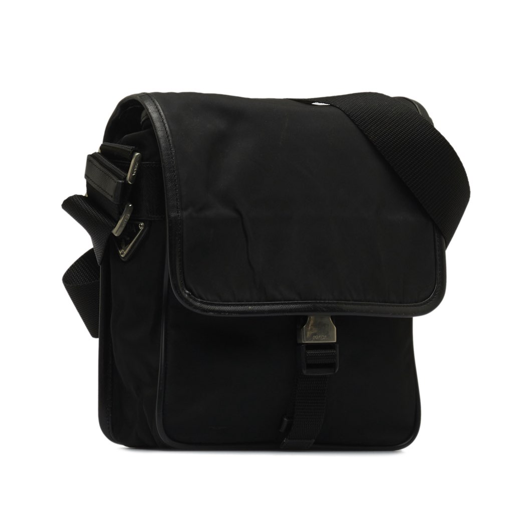 Prada Tessuto Buckle Messenger Bag - Back view