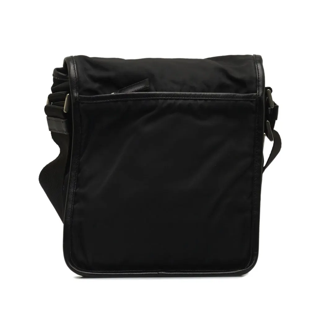 Prada Tessuto Buckle Messenger Bag Black Good - Inside View
