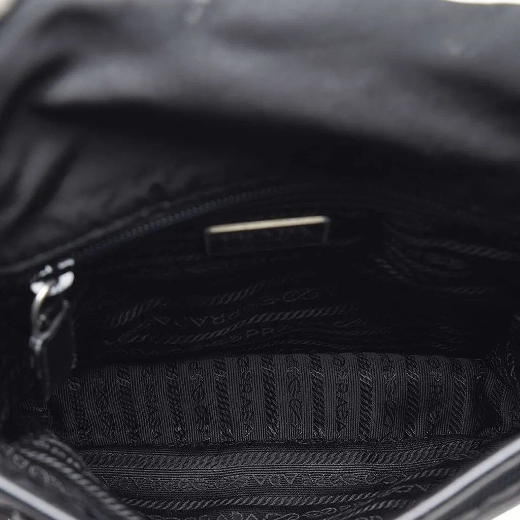 Prada Tessuto Buckle Messenger Bag Black Good - Box View