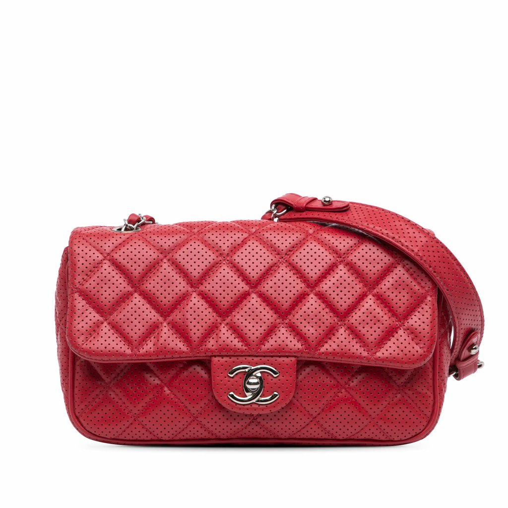Chanel Medium Perforated Lambskin Punch Flap