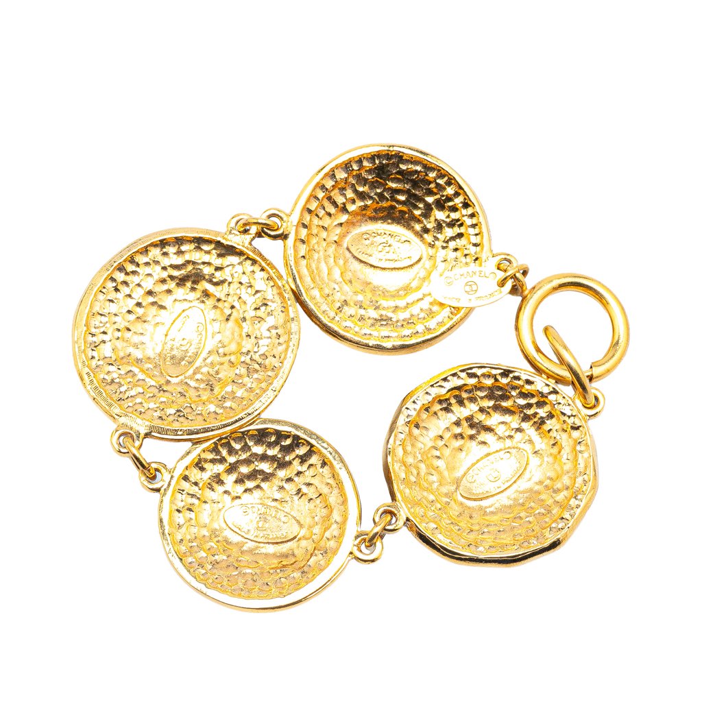 Chanel Gold Plated CC Medallion Link Bracelet - 2