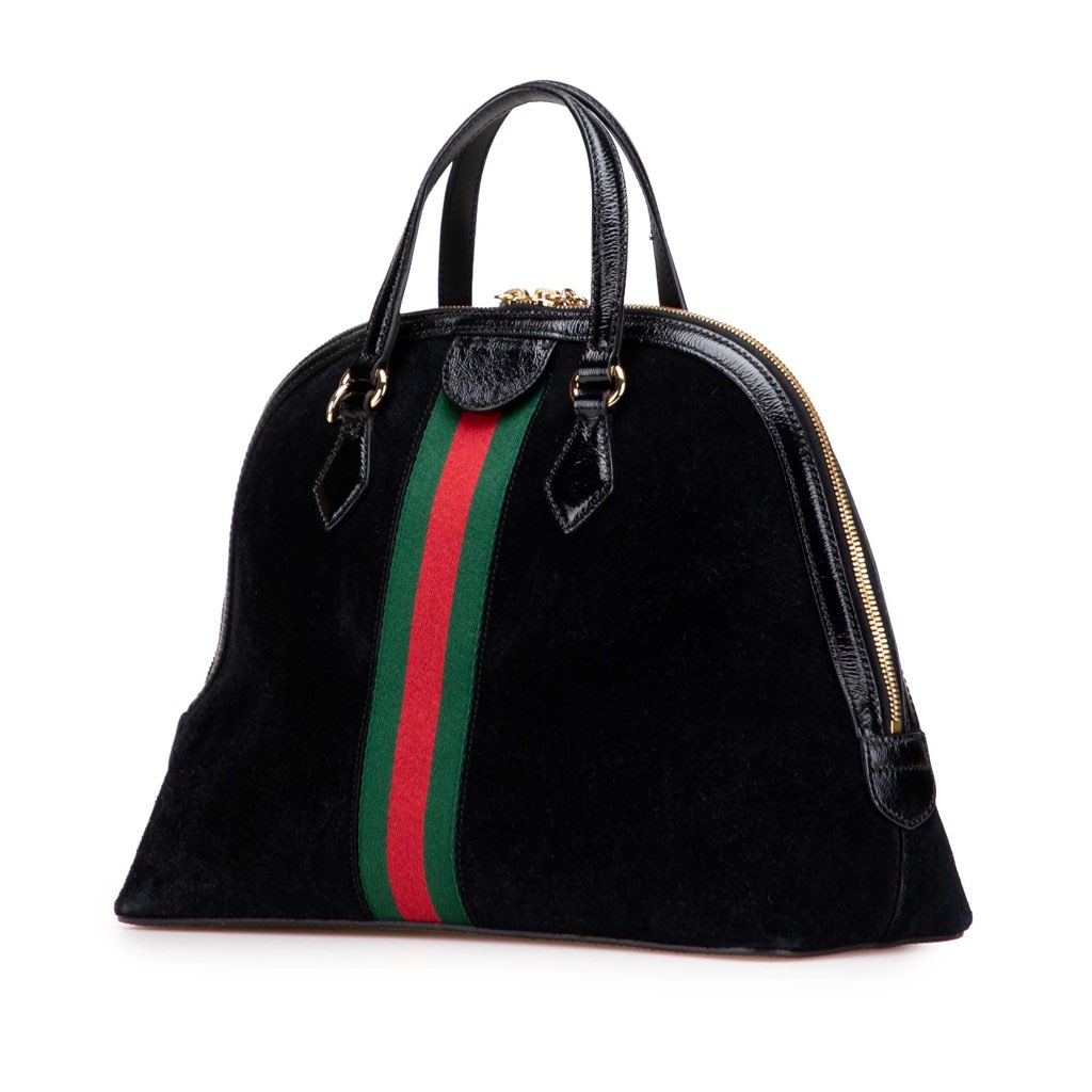 Gucci Medium Suede Ophidia Web Dome Satchel - Back view