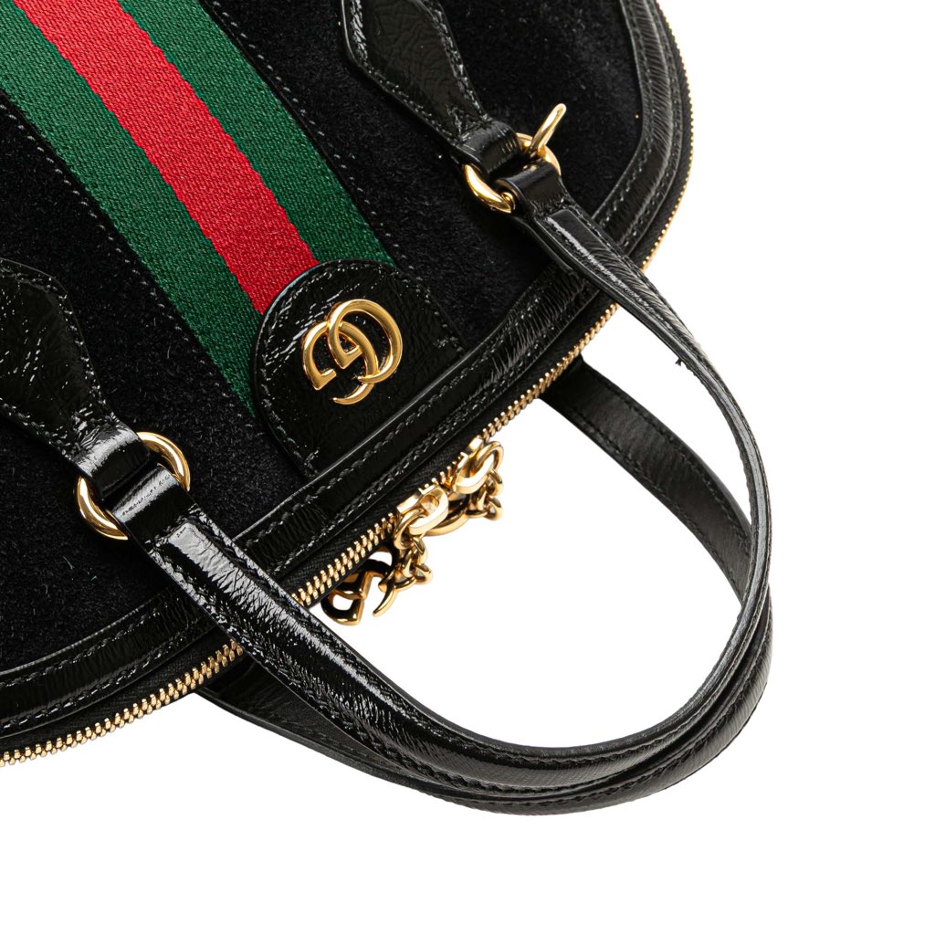 Gucci Medium Suede Ophidia Web Dome Satchel - Image 15