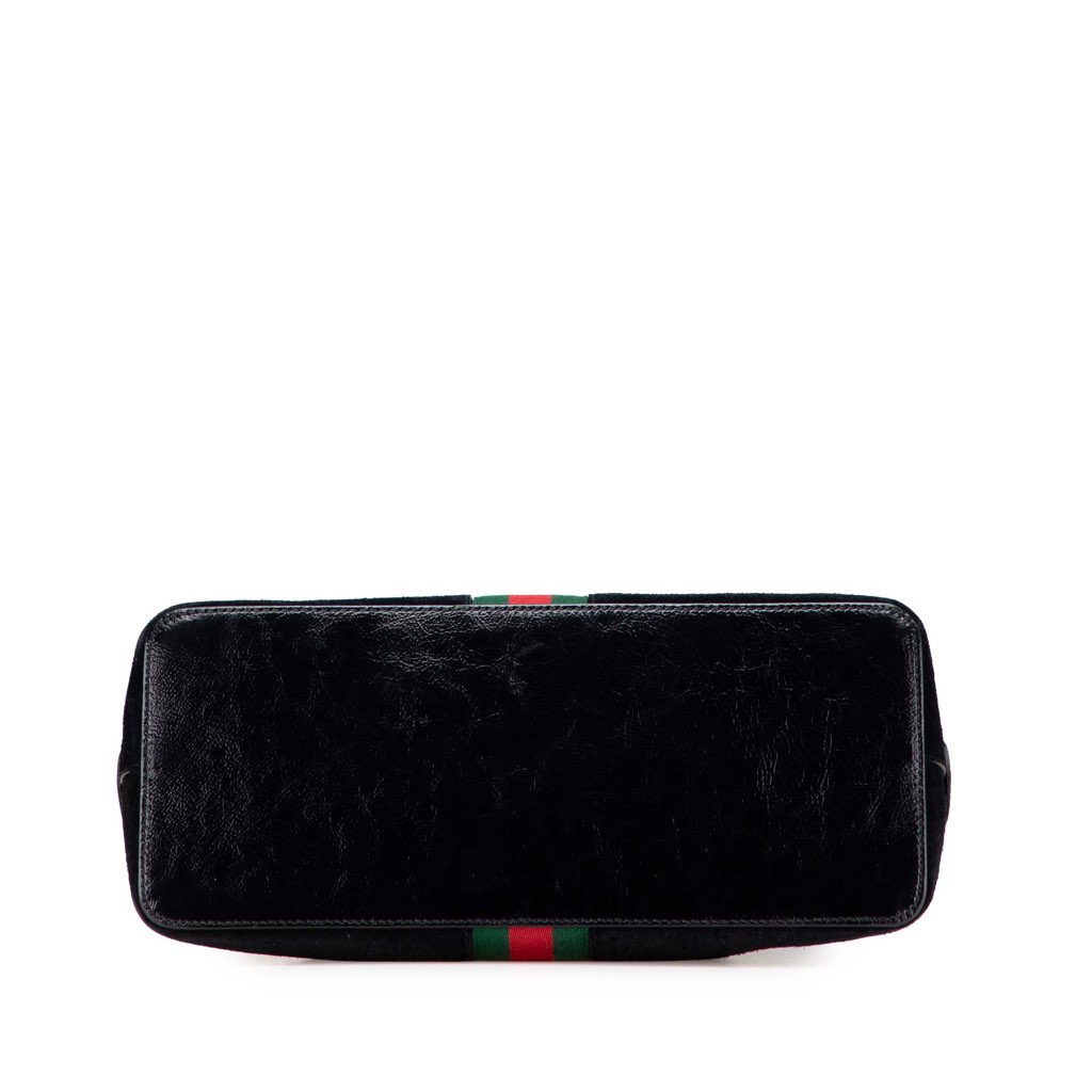 Gucci Medium Suede Ophidia Web Dome Satchel - Image 6